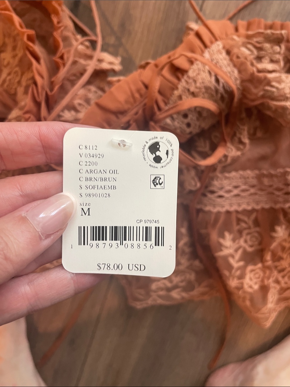 Free People Sofia Embroidered Tank- size Medium - Picture 3 of 4